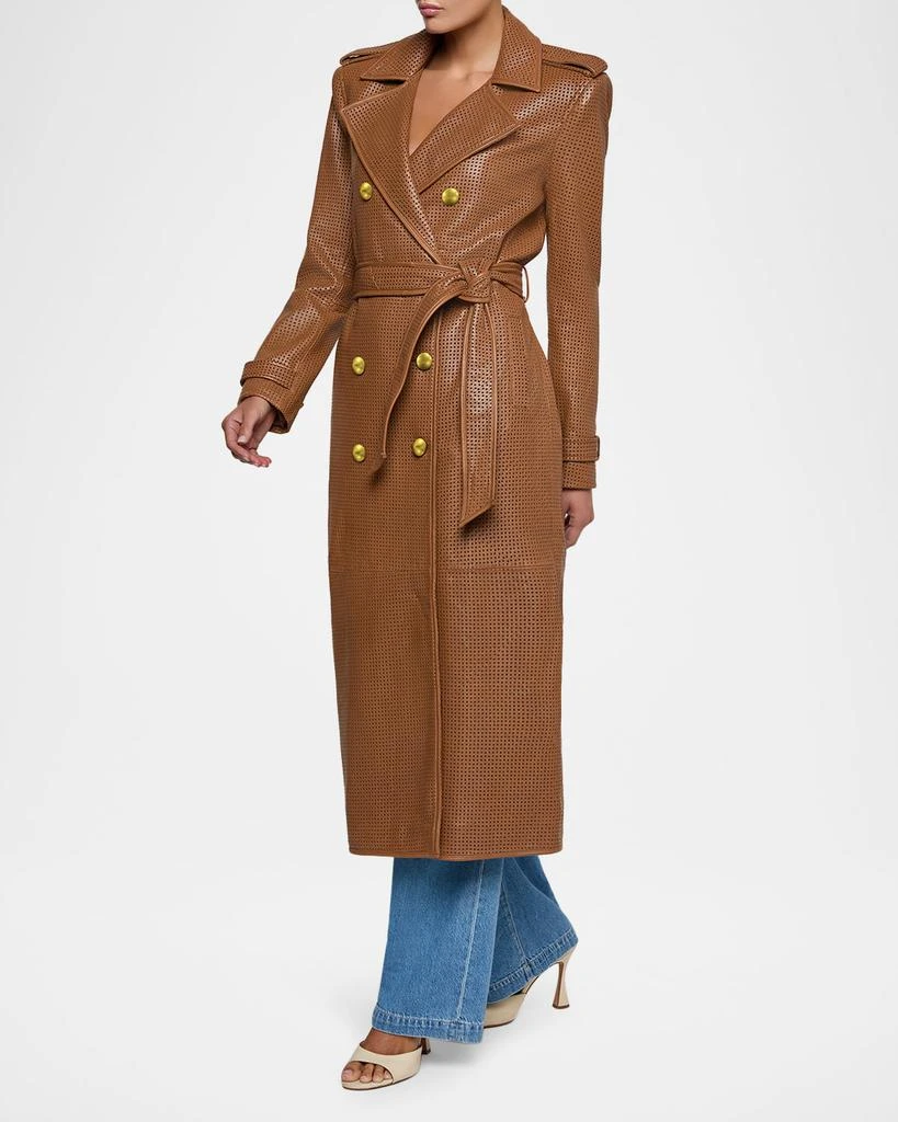 L
Agence Baylee Perforated Leather Trench Coat 4