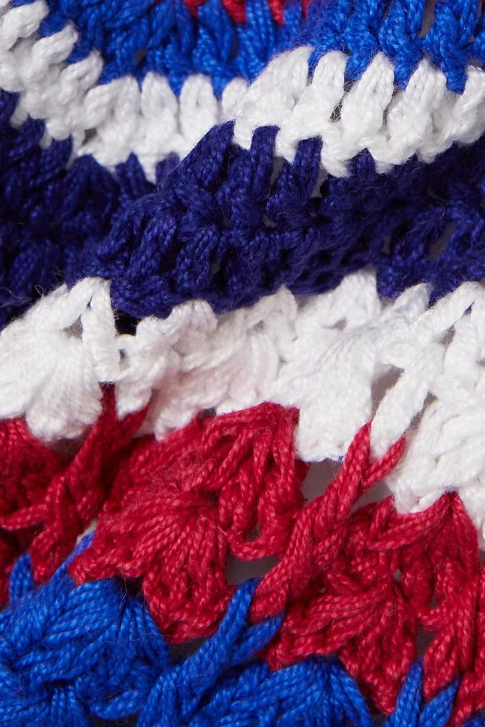 MIGUELINA Malen scalloped cropped striped Pima cotton halterneck top 4