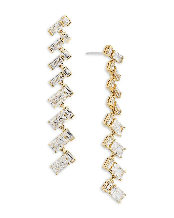 Nadri Gwen Cubic Zirconia Herringbone Linear Drop Earrings 1