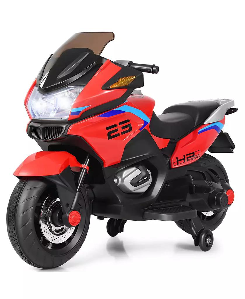 Costway 12V Kids Ride On Motorcycle Electric Motor Bike w/ Training Wheels 
Light
