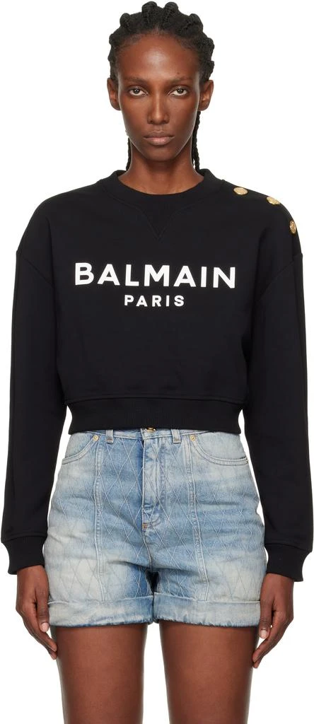 Balmain Black Printed 
Balmain Paris
 Sweatshirt 1