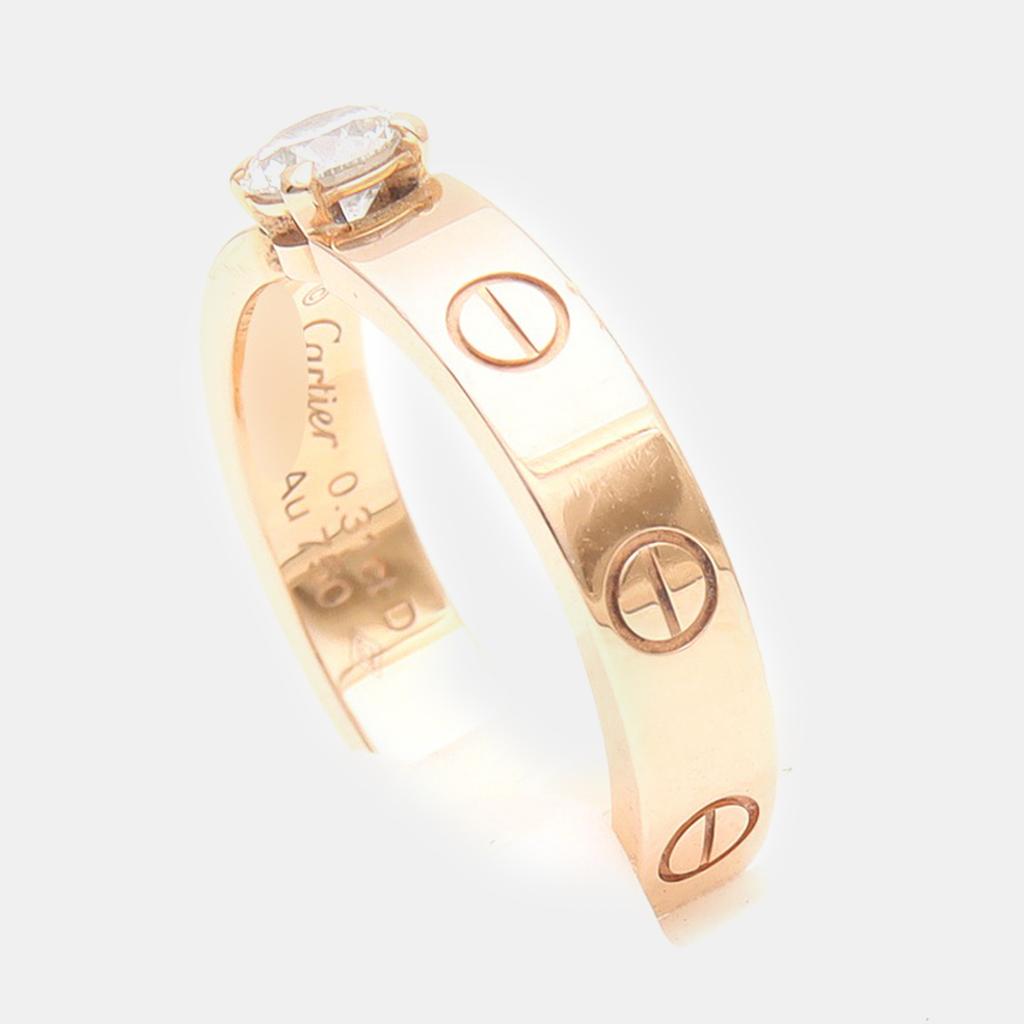 Cartier Cartier 18K Rose Gold 0.31ctw Solitaire Diamond Love Ring Size 11