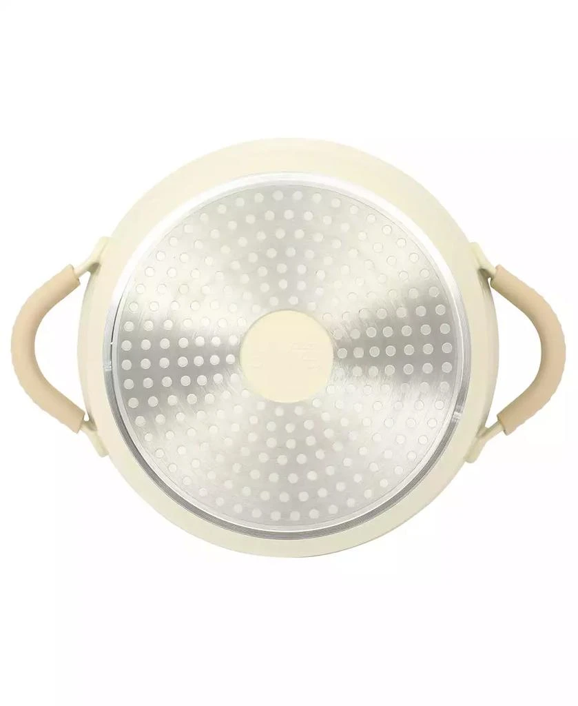 Gibson Elite Cast Aluminum 13-Piece Cookware Set – Ceramic Nonstick, Linen White with Wood Handle 2