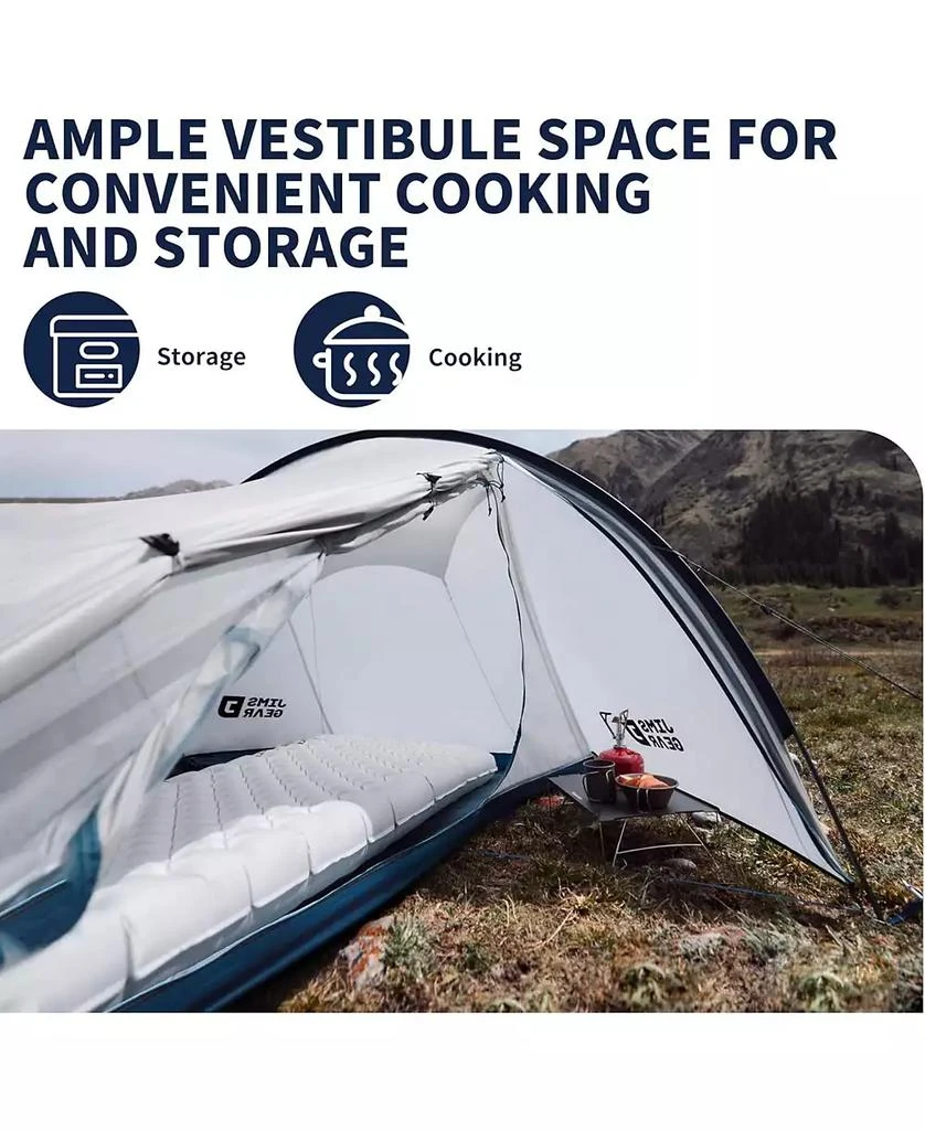 Naturehike Jims Gear Ultralight Backpacking Tent, 1-2 Person Tunnel Tent with Vestibule, Waterproof and Windproof for High-Altitude Camping 4