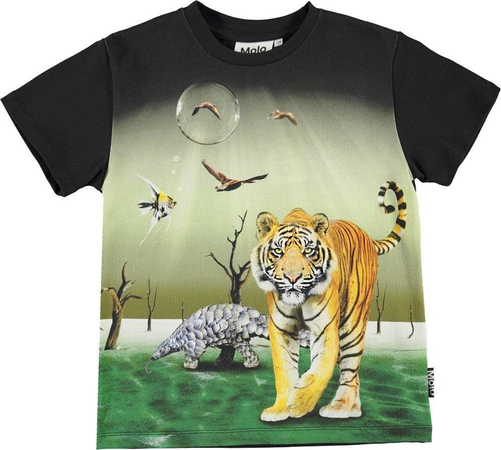 MOLO Black Roxo Animal Graphic T-Shirt