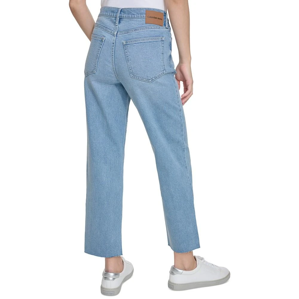 Calvin Klein Women's Raw-Hem Straight-Leg Denim Jeans 8
