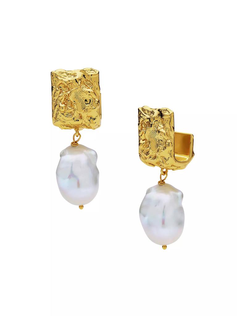 Amber Sceats Zagora Lottie 24K-Gold-Plated & Cultured Freshwater Pearl Drop Earrings