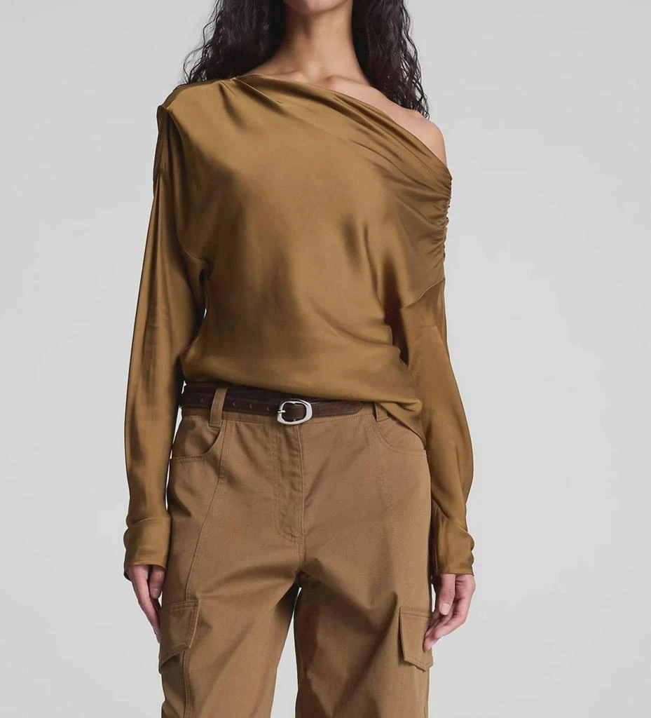 A.L.C. Asymmetric Off Shoulder Top In Aged Bronze 1