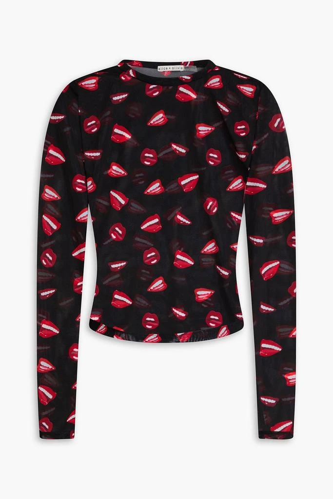 Alice + Olivia Printed mesh top 1
