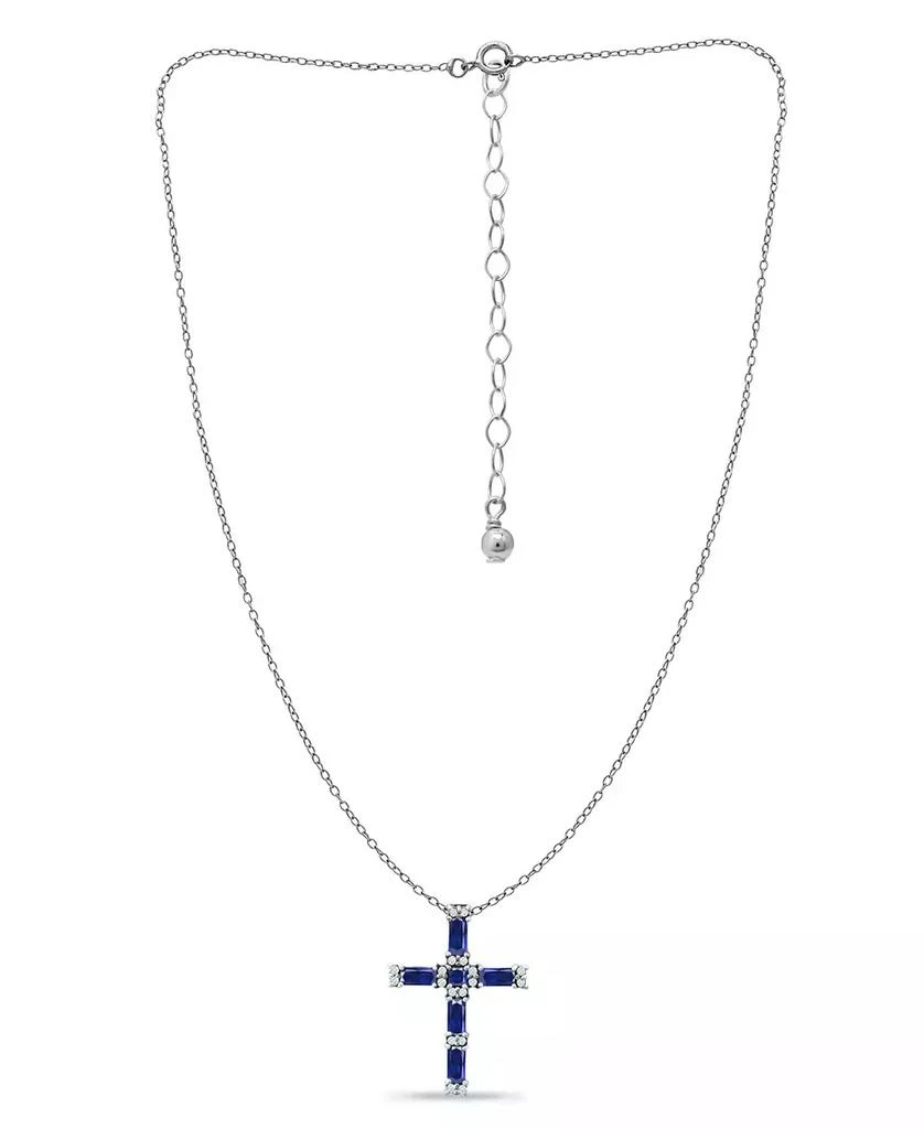 Giani Bernini Simulated Blue Sapphire and Cubic Zirconia Cross Pendant 2