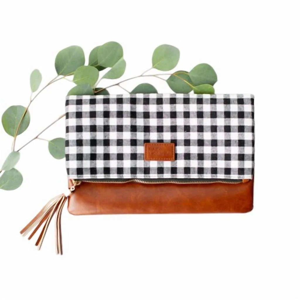 Funky Monkey Funky Monkey - Fold Over Buffalo Check Clutch 2