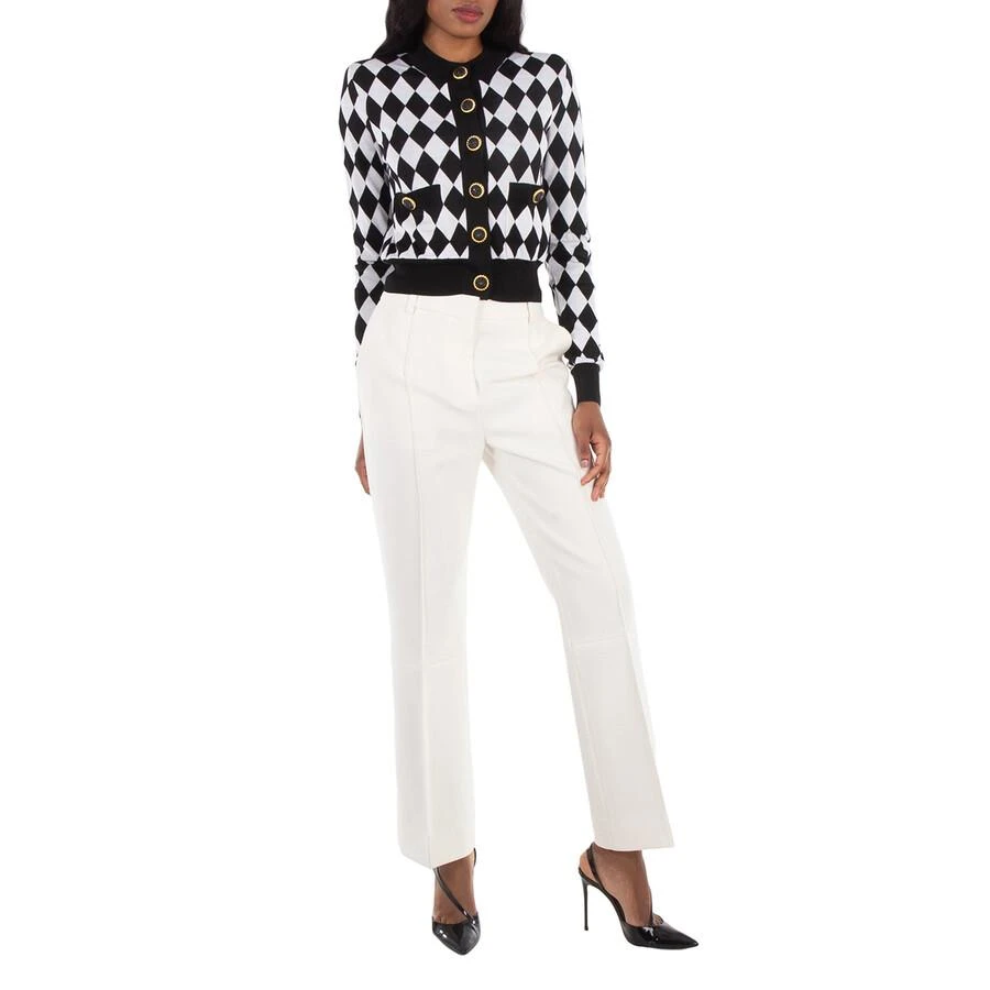 Balmain Diamond-Intarsia Virgin Wool Cardigan 3
