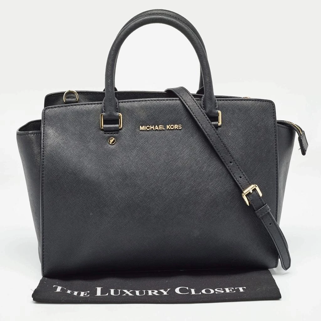 Michael Kors MICHAEL Michael Kors Black Saffiano Leather Large Selma Satchel 17