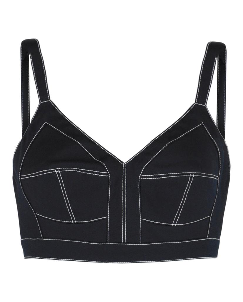 Alexander McQueen Cotton Gabardine Bra Top