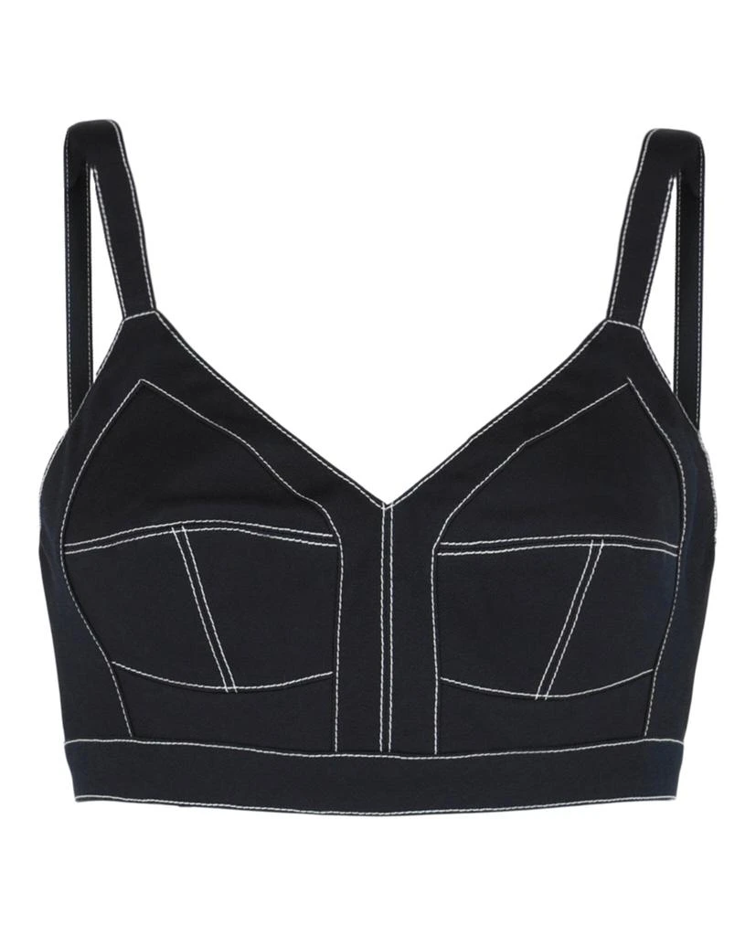 Alexander McQueen Cotton Gabardine Bra Top 1