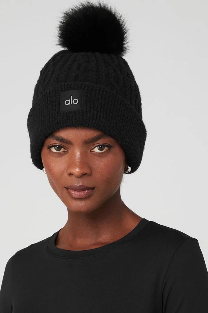 Alo Cable Knit Beanie - Black 3