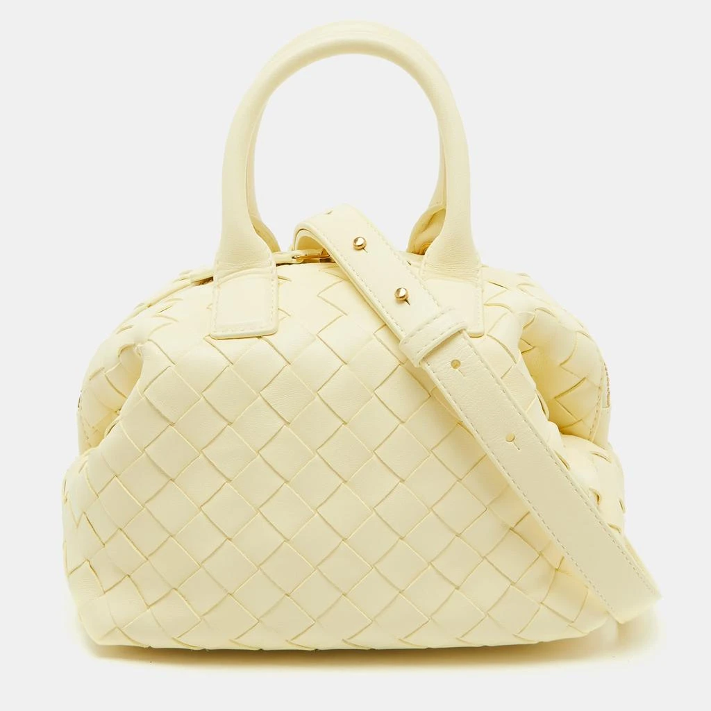 Bottega Veneta Light Yellow Intrecciato Leather Mini Bauletto Bowling Bag 1