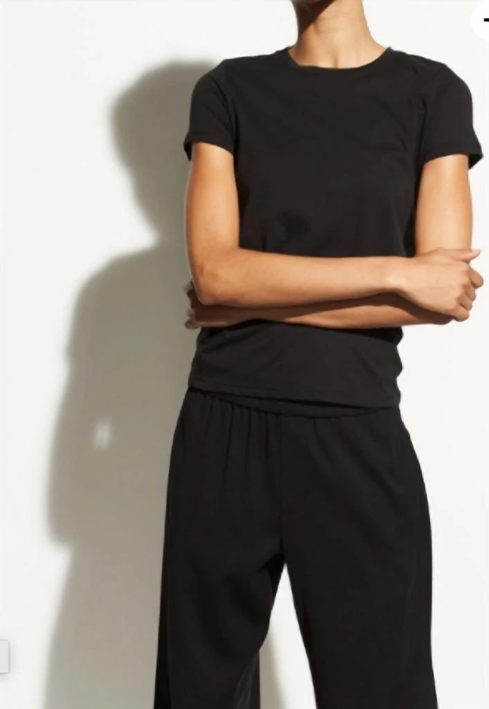 Vince Essential Crew Neck Tee In Black 1