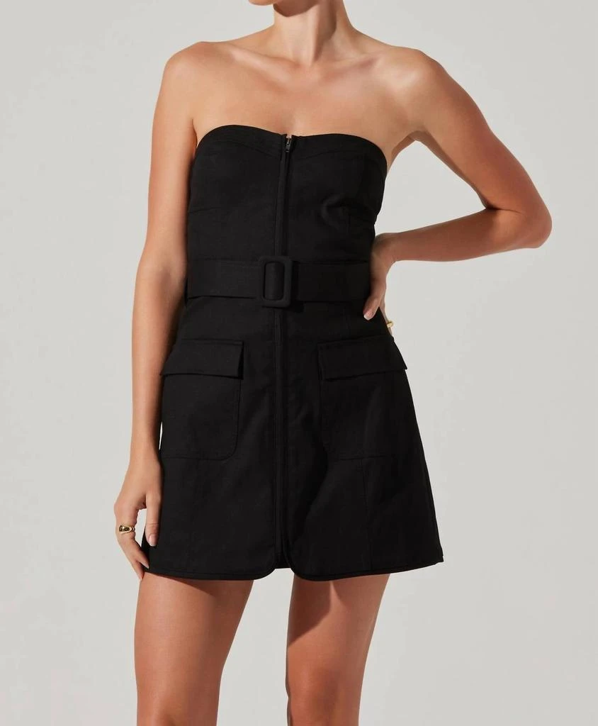 ASTR Deniz Strapless Mini Dress In Black 1