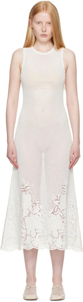 Erdem White Sleeveless Midi Dress