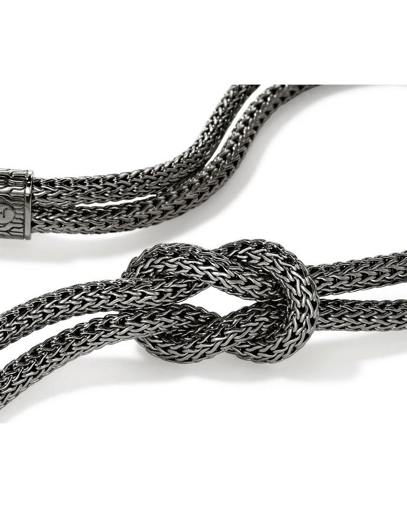 John Hardy Black Rhodium-Plated Sterling Silver Love Knot Double Woven Chain Statement Necklace, 16" 5