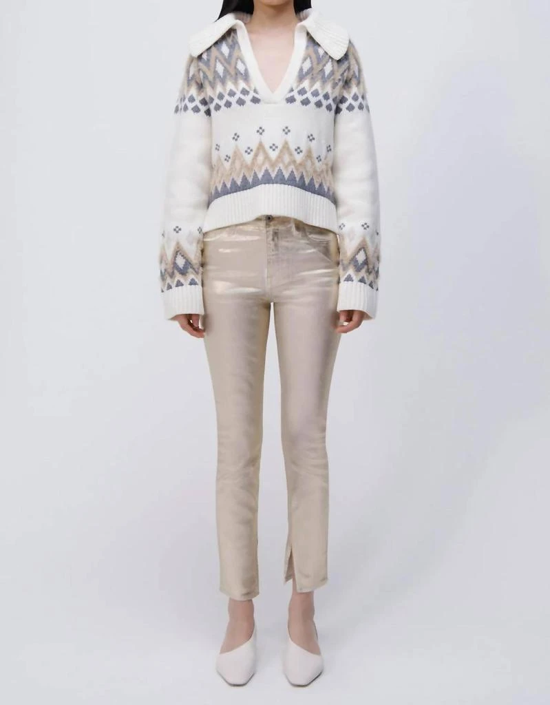 Jonathan Simkhai High Rise Skinny Pant In Gold Foil 1