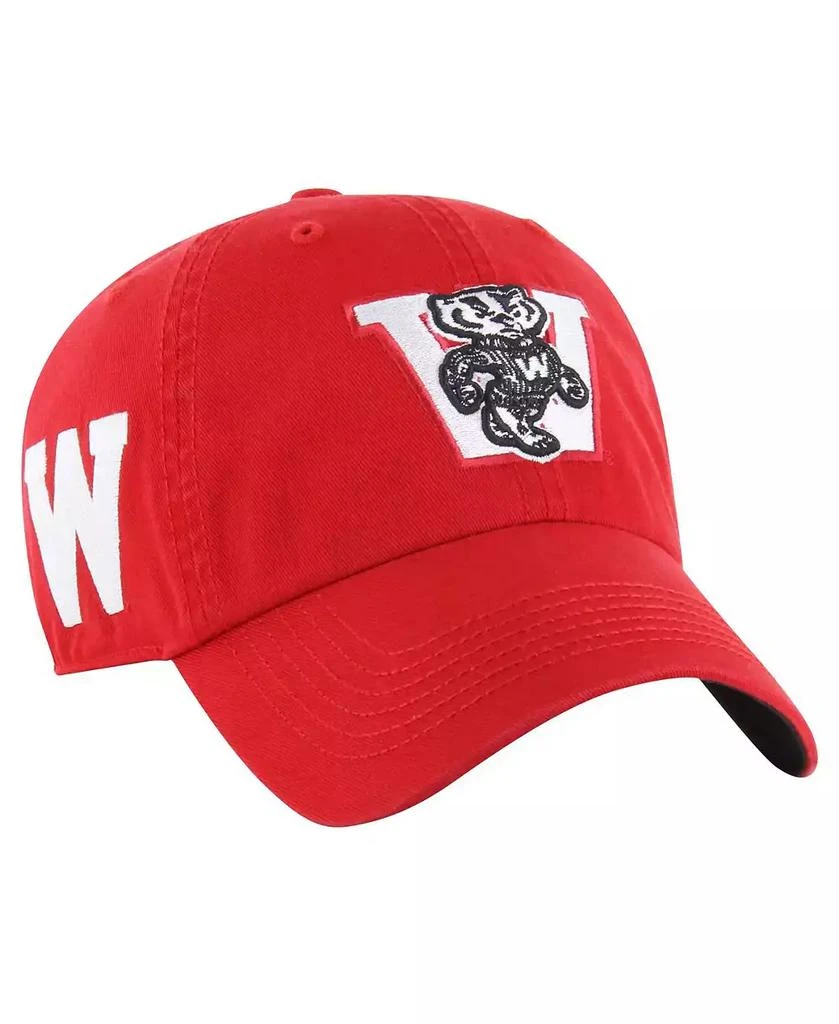 47 Brand Men's Red Wisconsin Badgers Vintage Sure Shot Franchise Fitted Hat 1