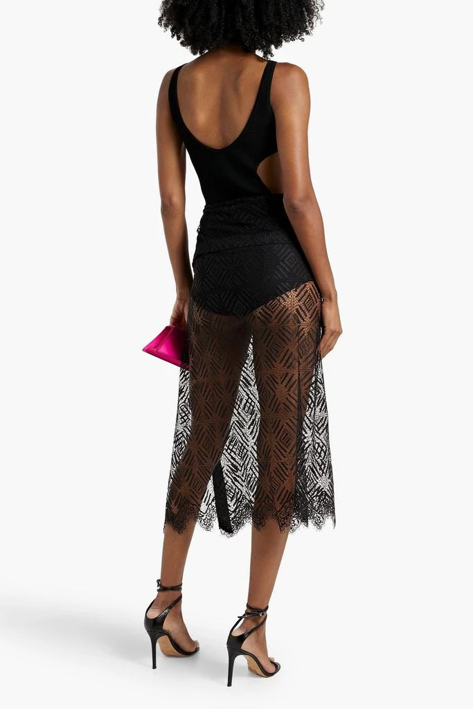 Michelle Mason Draped cotton and silk-blend midi skirt 3