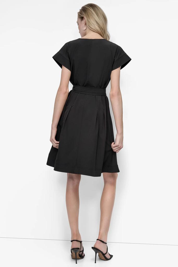 DKNY SHORT SLEEVE ZIP FRONT SHIRT DRESS