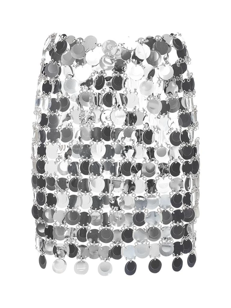 Paco Rabanne Round Sequined Mesh Mini Skirt 1