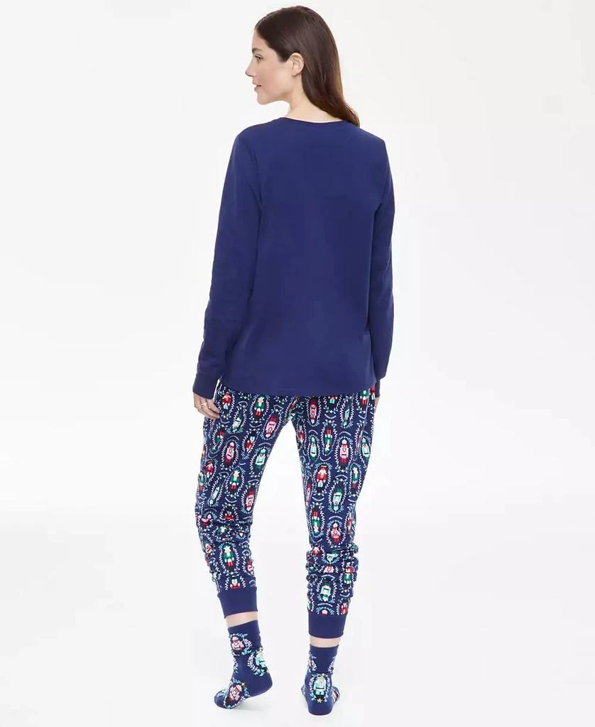 Holiday Lane Women's Nutcracker Mix It Cotton Matching Family Pajamas Set, Created for Macy's 2