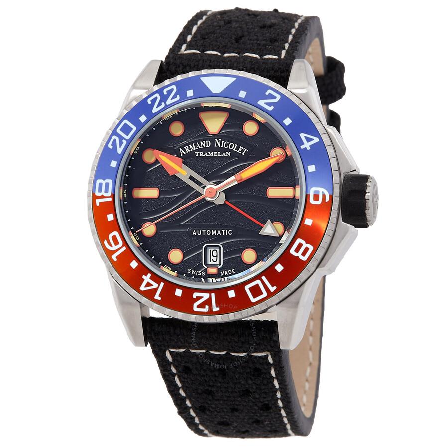 Armand Nicolet JSH GMT Automatic Black Dial Men's Watch A487RGN-NO-P0640NC8