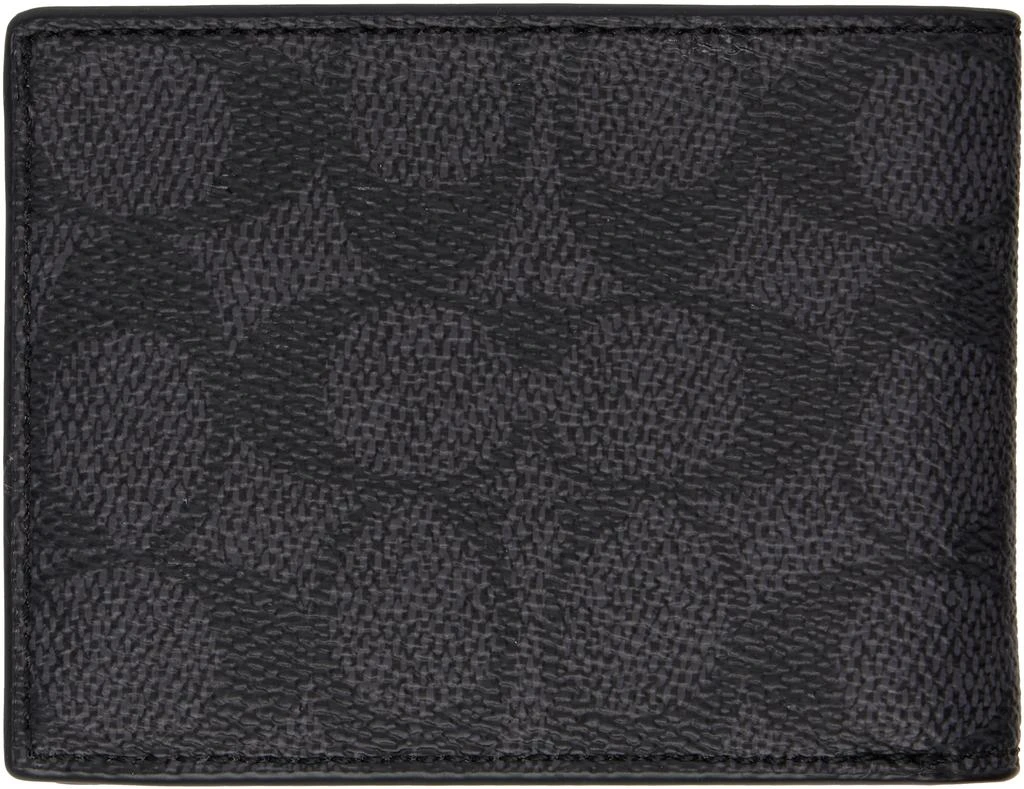 Coach Black & Gray Slim Bifold Signature Canvas Wallet 2