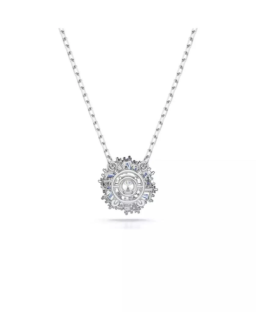 Swarovski Flower, Blue, Rhodium Plated Idyllia Pendant Necklace 3