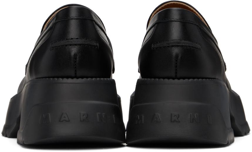 Black Leather Platform Sole Loafers – On Sale Now with Up to