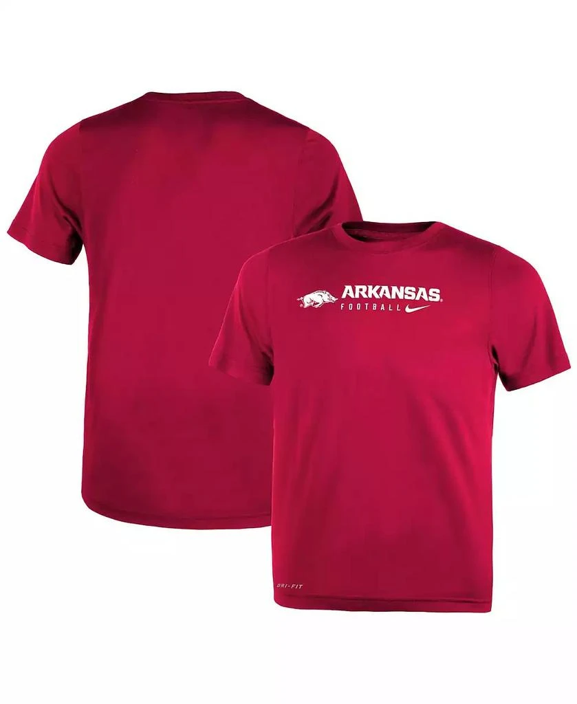 NIKE Preschool Boys and Girls Cardinal Arkansas Razorbacks 2023 Sideline Legend Performance T-shirt 2