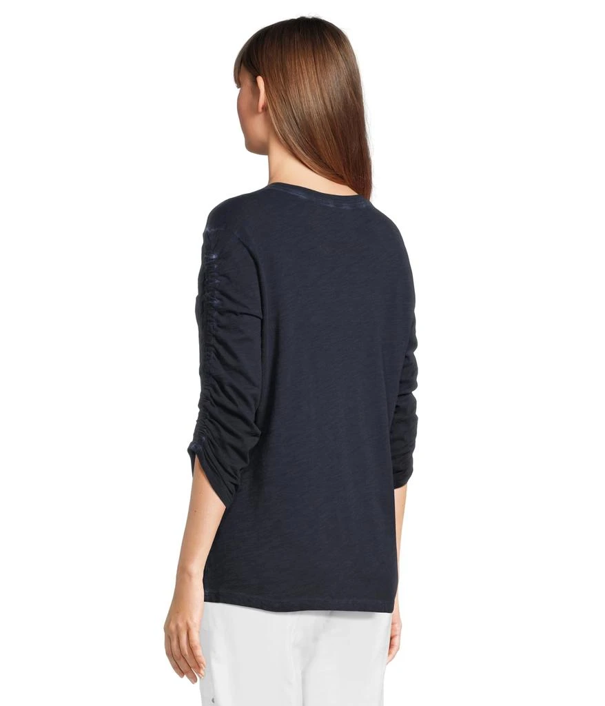Elliott Lauren Enzyme Wash Jersey - Crew Neck Ruched Sleeve Tee 3