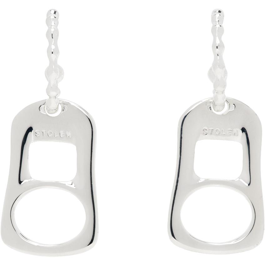 Stolen Girlfriends Club Silver Pop Tab Anchor Sleeper Earrings