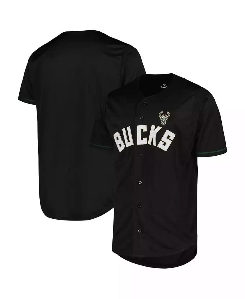 Fanatics Men
s Black Milwaukee Bucks Pop Baseball Jersey