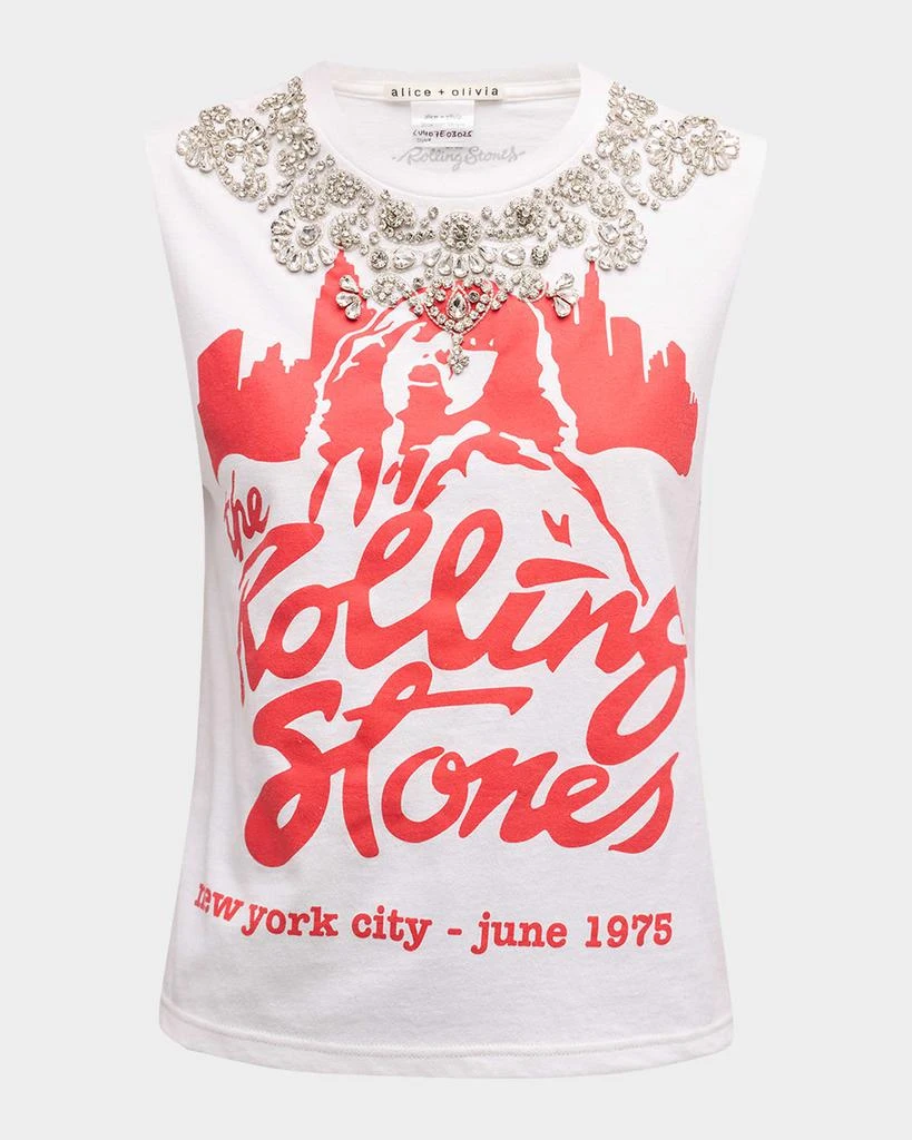 Alice + Olivia Micah Embellished Graphic Muscle Tank 1