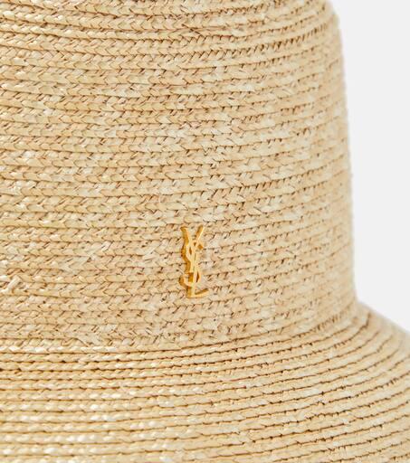 【関税＆送料込み】Saint Laurent Maglina Bucket Hat SAINT LAURENT Maglina embellished straw bucket hat | NET-A