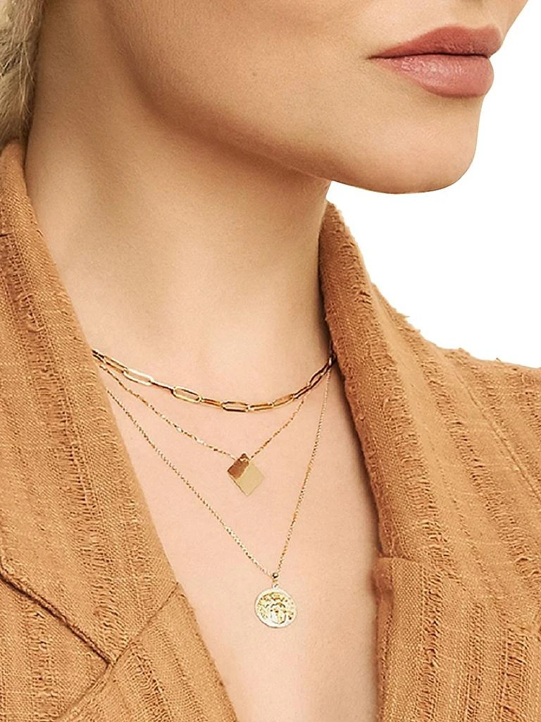 Oradina 14K Yellow Gold Turin Pendant Choker 5