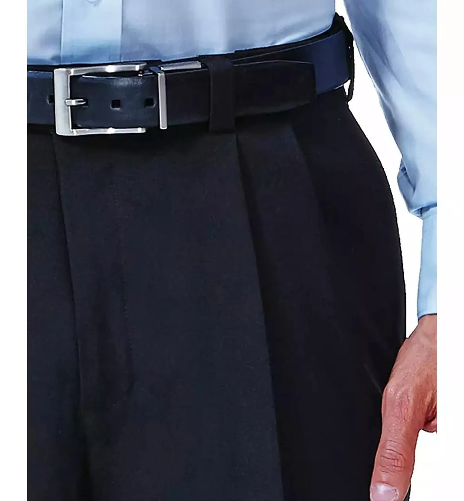 Haggar Men's ECLO Stria Classic Fit Pleated Hidden Expandable Waistband Dress Pants 4