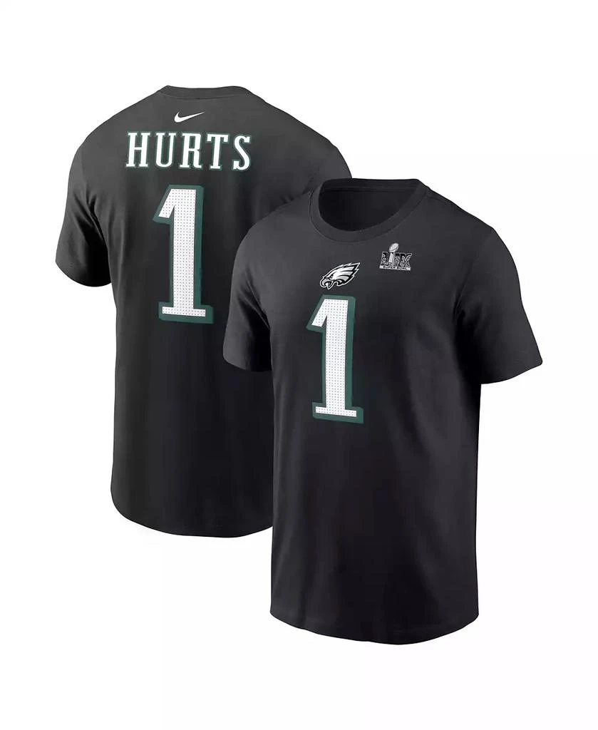 NIKE Men's Jalen Hurts Black Philadelphia Eagles Super Bowl LIX Patch ...