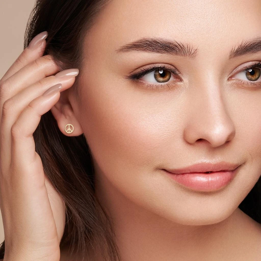 Ember Fine Jewelry 14K Gold Peace Studs 2