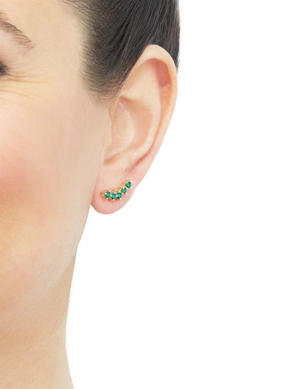 Saks Fifth Avenue 14K Yellow Gold & Emerald Leaf Drop Earrings 5