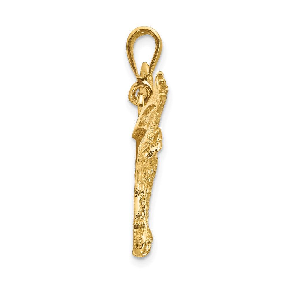 Diamond2Deal 10k Yellow Gold Solid Polished Eagle Pendant