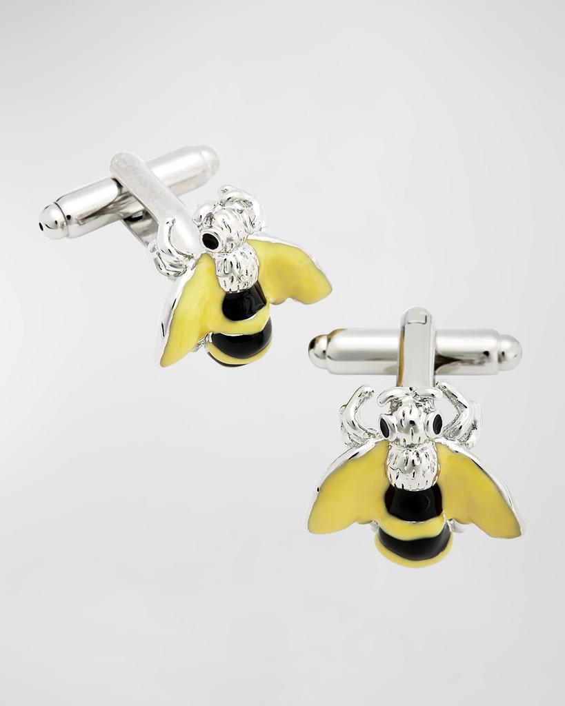 LINK UP Men's Enamel Bee with Yellow Wings Cufflinks