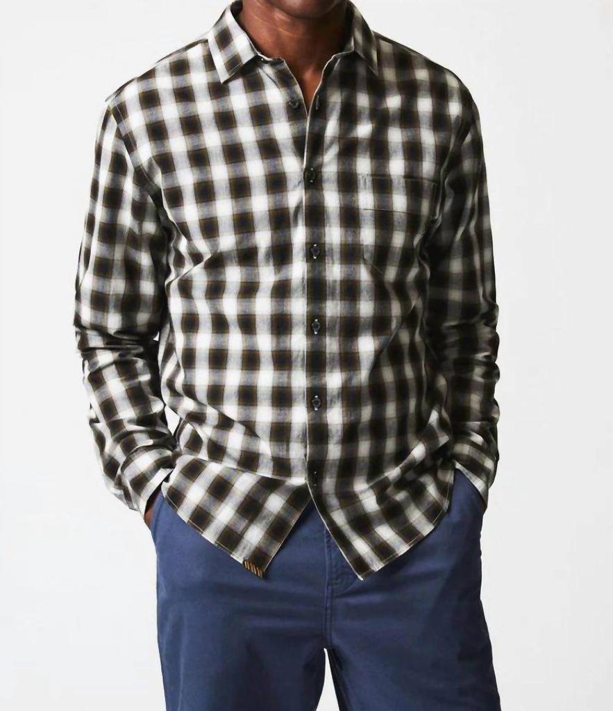 Billy Reid Shadow Plaid Tuscumbia Shirt In Black/multi