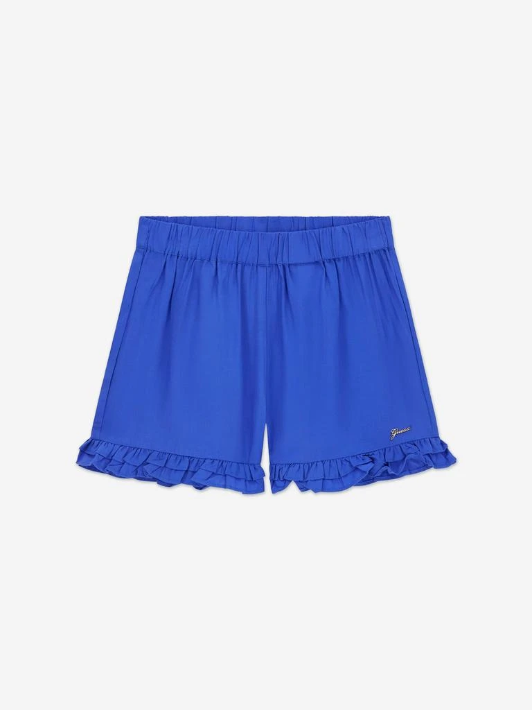 GUESS Guess Girls Poplin Logo Shorts in Blue